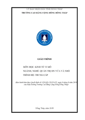 Giáo trình kinh tế vi mô nghề quản trị doanh nghiệp vừa và nhỏ trung cấp