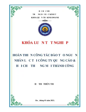 Khóa luận tốt nghiệp hoàn thiện công tác đào tạo nguồn nhân lực tại công ty quảng cáo hội chợ thương mại thành công