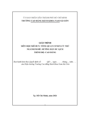 Giáo trình tổng quan cơ sở lưu trú ngành hướng dẫn du lịch cao đẳng