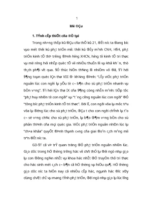 Luận văn nâng cao vai trò của đội ngũ nhà giáo trong quá trình đào tạo nguồn nhân lực ở các trường thpt tỉnh thái bình hiện nay