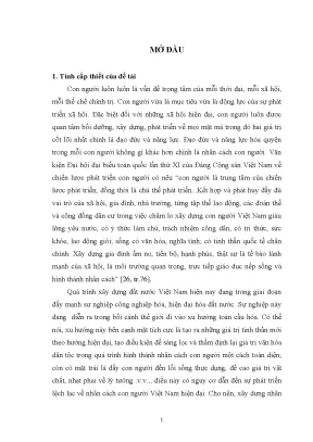 Luận án xây dựng nhân cách sinh viên các trường đại học trên địa bàn tỉnh bình định hiện nay