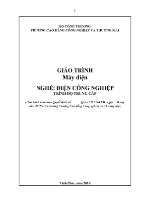 Giáo trình máy điện nghề điện công nghiệp trình độ trung cấp