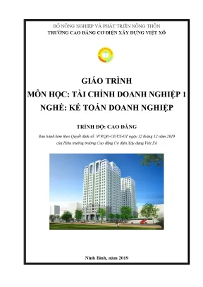 Giáo trình tài chính doanh nghiệp 1 nghề kế toán doanh nghiệp cao đẳng