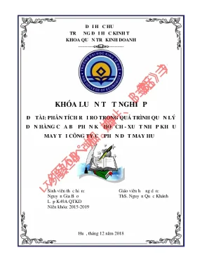 Phân tích rủi ro trong quá trình quản lý đơn hàng của bộ phận kế hoạch xuất nhập khẩu may tại công ty cổ phần dệt may huế