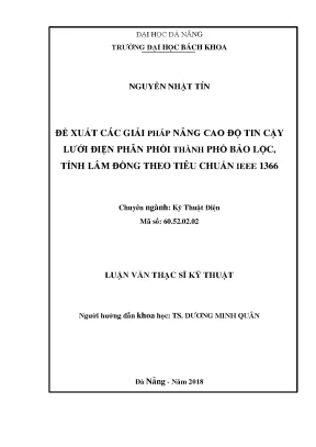 Đề xuất các giải pháp nâng cao độ tin cậy lưới điện phân phối thành phố bảo lộc tỉnh lâm đồng theo tiêu chuẩn ieee 1366