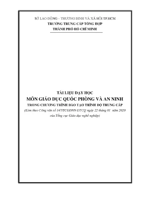 Giáo trình môn giáo dục quốc phòng và an ninh trình độ trung cấp
