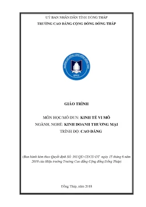 Giáo trình kinh tế vi mô nghề kinh doanh thương mại cao đẳng