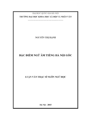 Luận văn thạc sĩ đặc điểm ngữ âm tiếng hà nội gốc