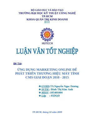 Luận văn ứng dụng marketing online để phát triển thương hiệu máy tính cms giai đoạn 2010 2015