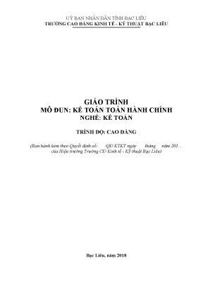 Giáo trình mô đun kế toán hành chính nghề kế toán trình độ cao đẳng