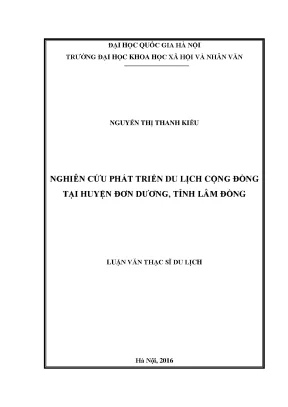 Luận văn thạc sĩ nghiên cứu phát triển du lịch cộng đồng tại huyện đơn dương tỉnh lâm đồng