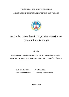Luận văn tốt nghiệp tăng cường thu hút khách đến sử dụng dịch vụ tại khách sạn thăng long gtc