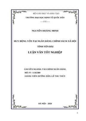 Luận văn tốt nghiệp huy động vốn tại ngân hàng chính sách xã hội