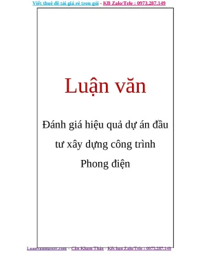 Luận văn thạc sĩ đánh giá hiệu quả dự án đầu tư xây dựng công trình phong điện