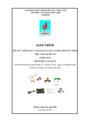 Giáo trình kiểm tra và đánh giá chất lượng mối hàn theo tiêu chuẩn quốc tế nghề hàn trình độ cao đẳng