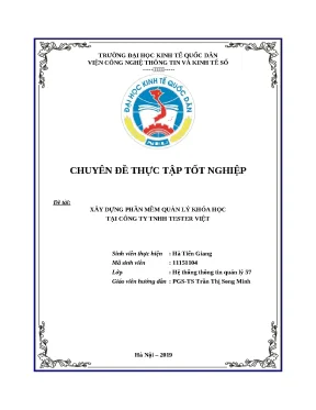 Khóa luận tốt nghiệp xây dựng phần mềm quản lý khóa học tại công ty tnhh tester việt