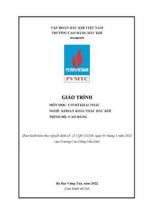 Giáo trình cơ sở khai thác nghề khoan khai thác dầu khí cao đẳng