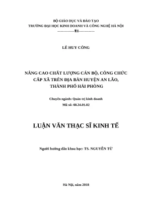Luận văn thạc sĩ hubt chất lượng cán bộ công chức cấp xã trên địa bàn huyện an lão thành phố hải phòng