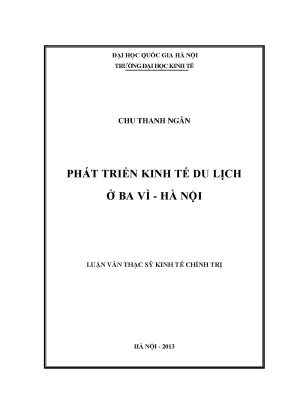 Luận văn thạc sĩ phát triển kinh tế du lịch ở ba vì hà nội