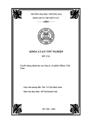 Khóa luận tốt nghiệp tuyển dụng nhân lực tại công ty cổ phần miken việt nam