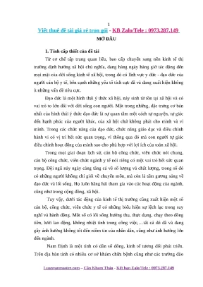 Luận văn vấn đề y đức của cán bộ y tế tỉnh nam định trong giai đoạn hiên nay