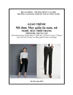 Giáo trình may quần âu nam nữ nghề may thời trang trung cấp