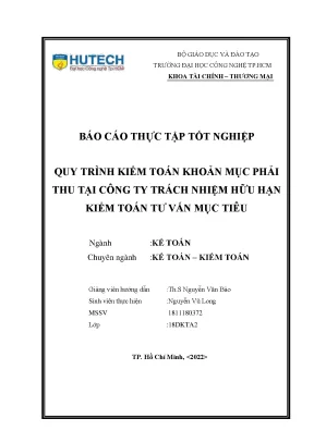 Quy trình kiểm toán khoản mục phải thu tại công ty trách nhiệm hữu hạn kiểm toán tư vấn mục tiêu