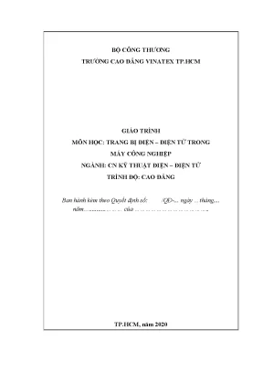 Giáo trình trang bị điện điện tử trong máy công nghiệp ngành cn kỹ thuật điệnđiện tử trình độ cao đẳng
