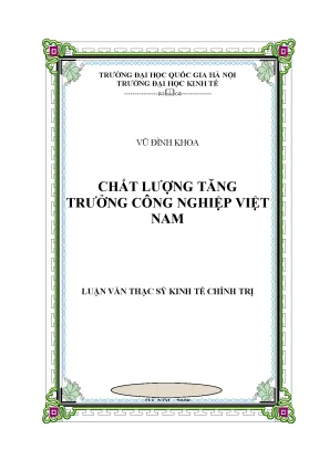 Luận văn thạc sĩ chất lượng tăng trưởng ngành công nghiệp việt nam