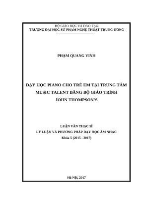 Dạy học piano cho trẻ em tại trung tâm music talent bằng bộ giáo trình john thompsons