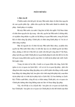 Luận văn cử nhân chính trị hành pháp lập pháp và những giải pháp phù hợp nhằm góp phần đẩy mạnh và nâng cao chất lượng hoạt động lập pháp của nước ta hiện nay