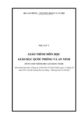 Giáo trình giáo dục quốc phòng và an ninh trình độ cao đẳng nghề