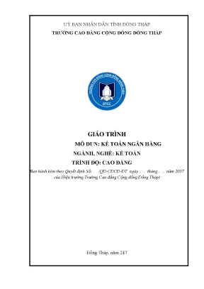 Giáo trình kế toán ngân hàng nghề kế toán cao đẳng