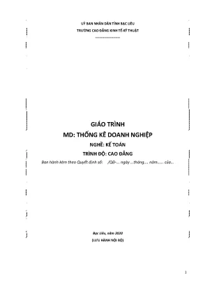 Giáo trình mô đun thống kê doanh nghiệp nghề kế toán trình độ cao đẳng