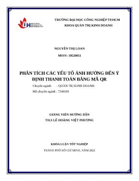 Phân tích các yếu tố ảnh hưởng đến ý định thanh toán bằng mã phản hồi nhanh qr code khóa luận tốt nghiệp khoa quản trị kinh doanh
