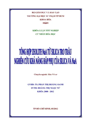 Khóa luận tốt nghiệp tổng hợp zeolite naa từ silica tro trấu nghiên cứu khả năng hấp phụ của silica và naa