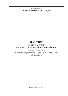 Giáo trình máy điện nghề điện công nghiệp điện dân dụng cao đẳng