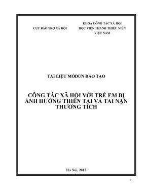 Giáo trình đào tạo công tác xã hội với trẻ em bị ảnh hưởng thiên tai và tai nạn thương tích
