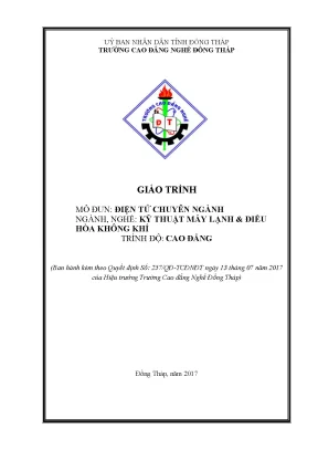 Giáo trình điện tử chuyên ngành nghề kỹ thuật máy lạnh và điều hòa không khí cao đẳng