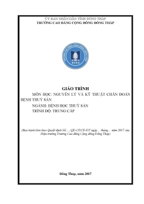 Giáo trình nguyên lý và kỹ thuật chẩn đoán bệnh thuỷ sản nghề bệnh học thuỷ sản trung cấp