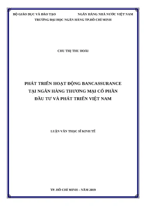 0453 phát triển hoạt động bancassurance tại nhtm cp đầu tư và phát triển việt nam luận văn thạc sĩ tcnh chu thị thu hoài đào lê kiều oanh tp hcm đh nh hc