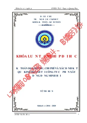 Khóa luận tốt nghiệp kế toán doanh thu chi phí và xác định kết quả kinh doanh tại công ty cổ phần xây dựng đồng minh hải