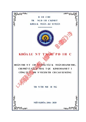 Hoàn thiện tổ chức công tác kế toán doanh thu chi phí và xác định kết quả kinh doanh tại công ty cổ phần vicem thạch cao xi măng