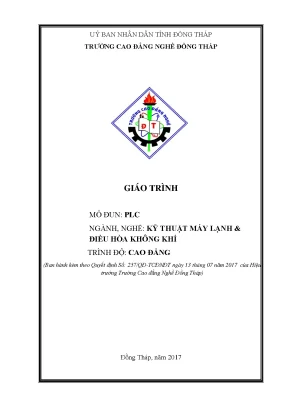 Giáo trình plc nghề kỹ thuật máy lạnh và điều hòa không khí cao đẳng