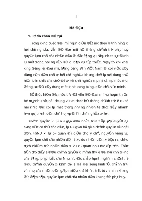 Luận văn đổi mới tổ chức và hoạt động của hđnd x• đáp ứng yêu cầu thực hiện dân chủ cơ sở ở nam định hiện nay