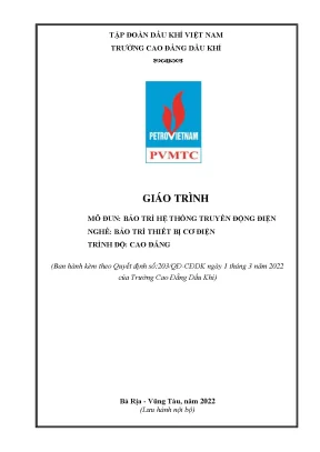 Giáo trình bảo trì hệ thống truyền động điện nghề bảo trì thiết bị cơ điện cao đẳng