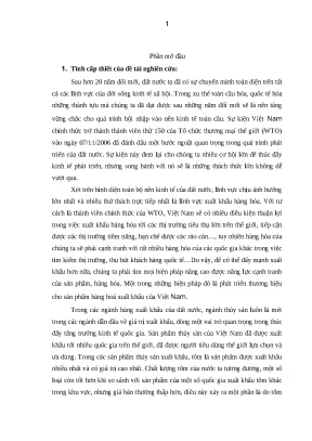 Luận văn tốt nghiệp giải pháp chủ yếu nhằm phát triển thương hiệu cho tôm xuất khẩu của việt nam