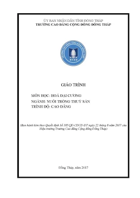 Giáo trình hoá đại cương nghề nuôi trồng thuỷ sản cao đẳng