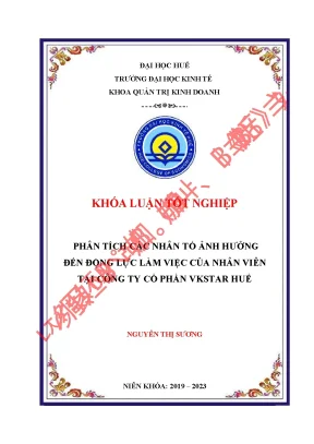 Phân tích các nhân tố ảnh hưởng đến động lực làm việc của nhân viên tại công ty cổ phần vkstar huế