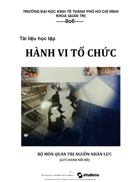 Tài liệu môn học hành vi tổ chức